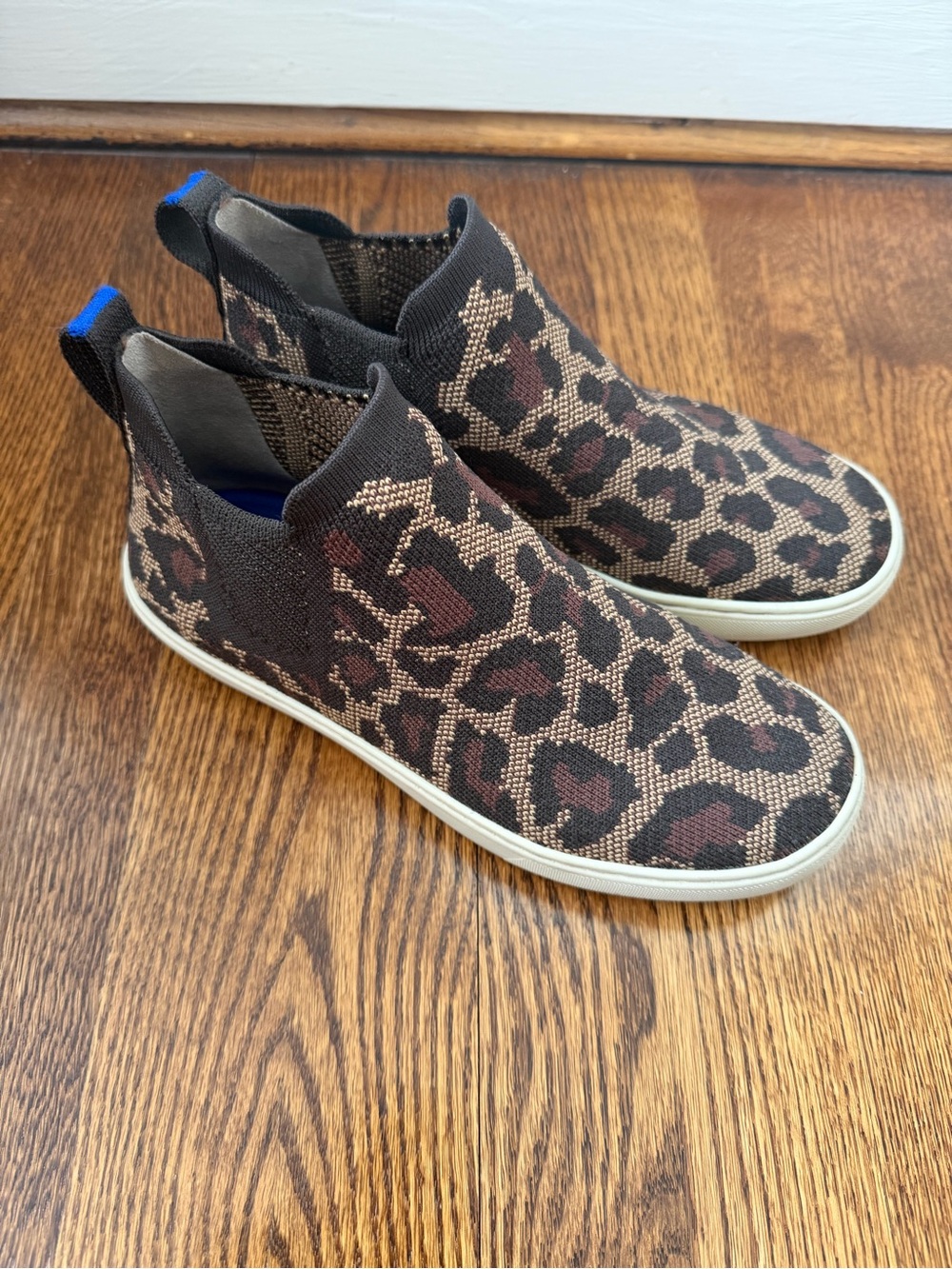 Rothy's Leopard Print Slip-On Sneakers in Brown and Black